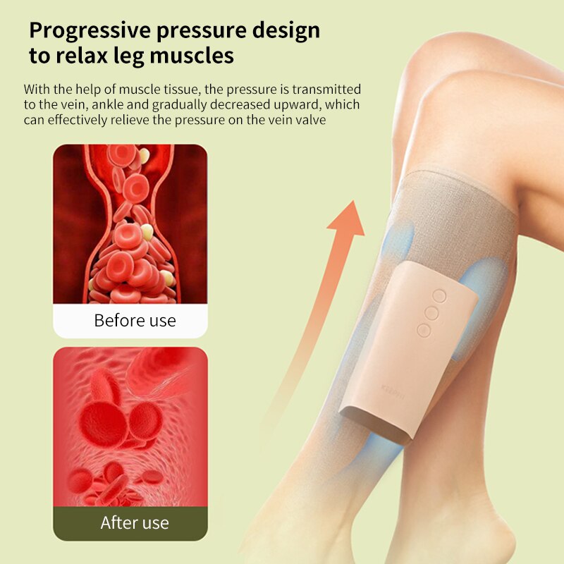 Wireless Air Compression Leg Massager – Rechargeable Wrap for Calf Relief & Muscle Relaxation (Single / Pair Options)