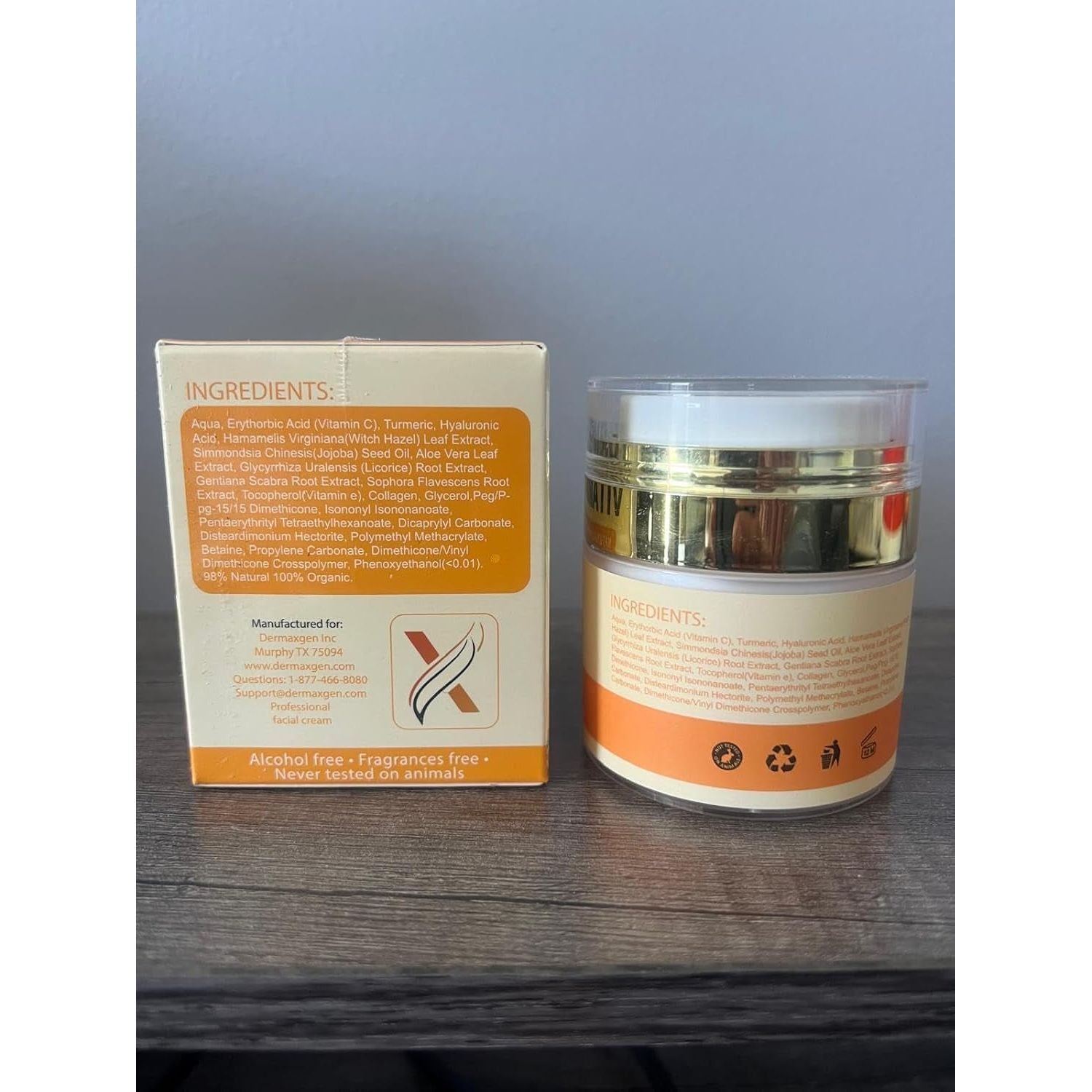 DERMAXGEN Turmeric + Vitamin C Cream – 50ml | Brightening & Hydrating Face Moisturiser