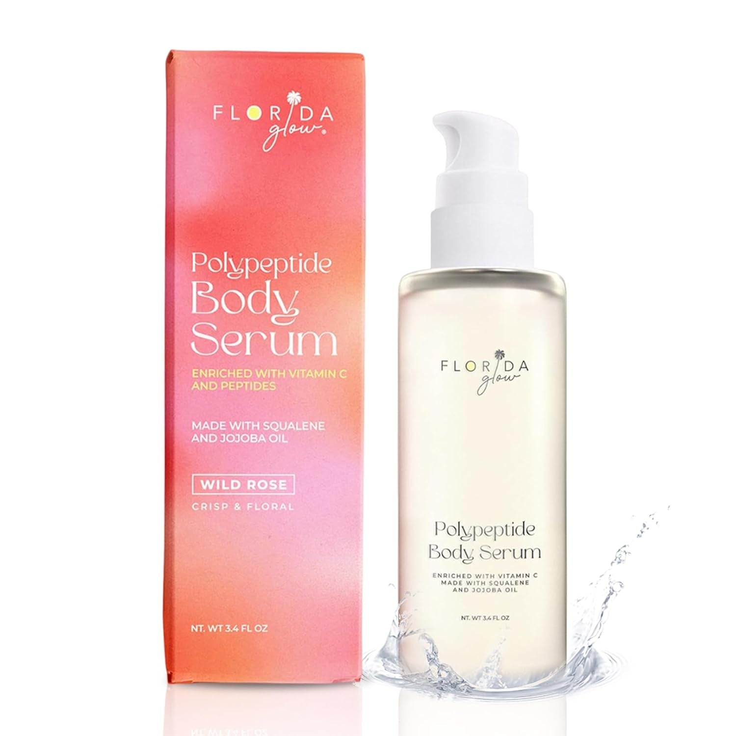 Florida Salt Scrubs Polypeptide Body Serum (Wild Rose) – 100ml | Hydrating, Firming & Collagen-Boosting Body Oil