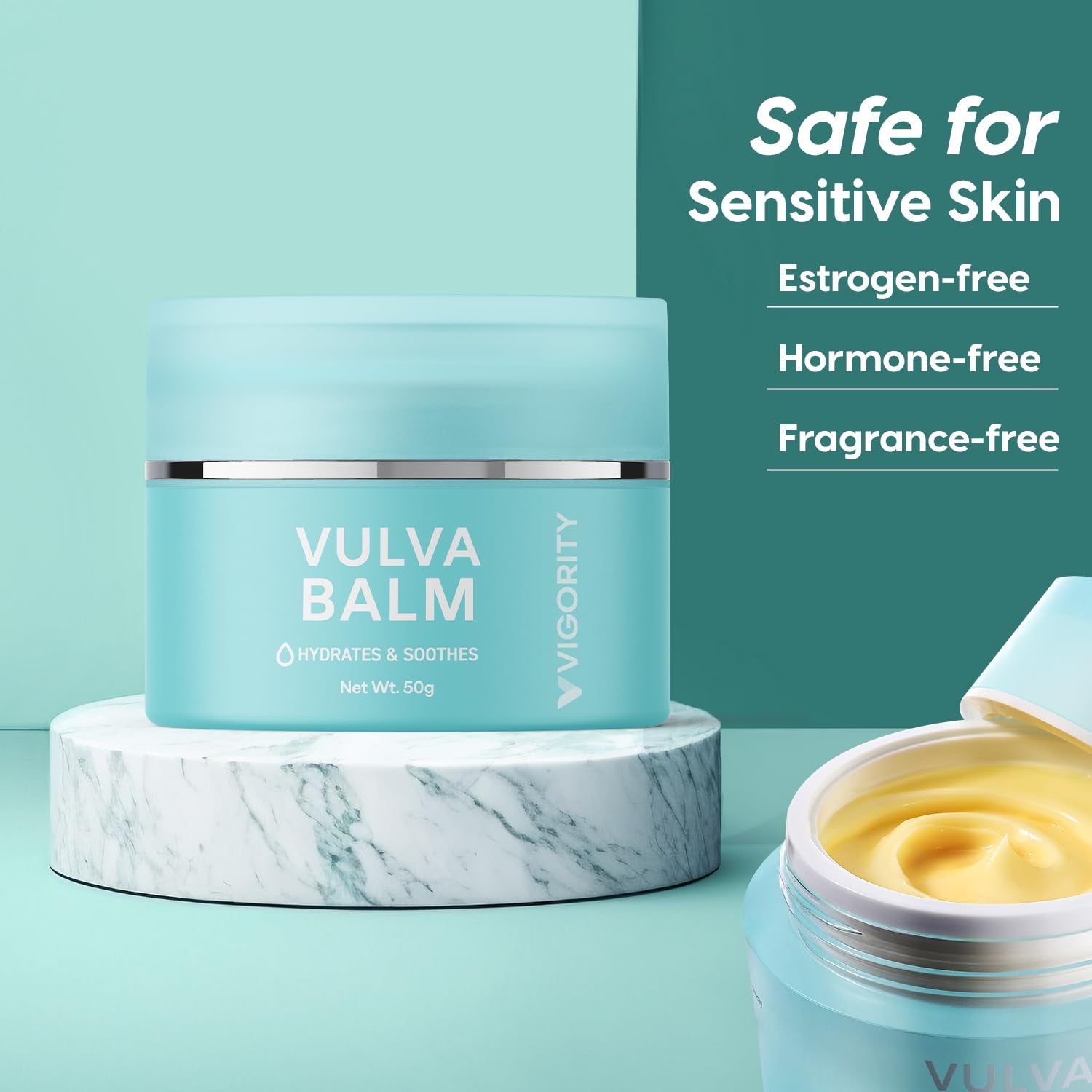 Vigority Vulva Balm Vaginal Hydrates & Soothes – 50g | Menopause Relief, Intimate Dryness & Daily Comfort