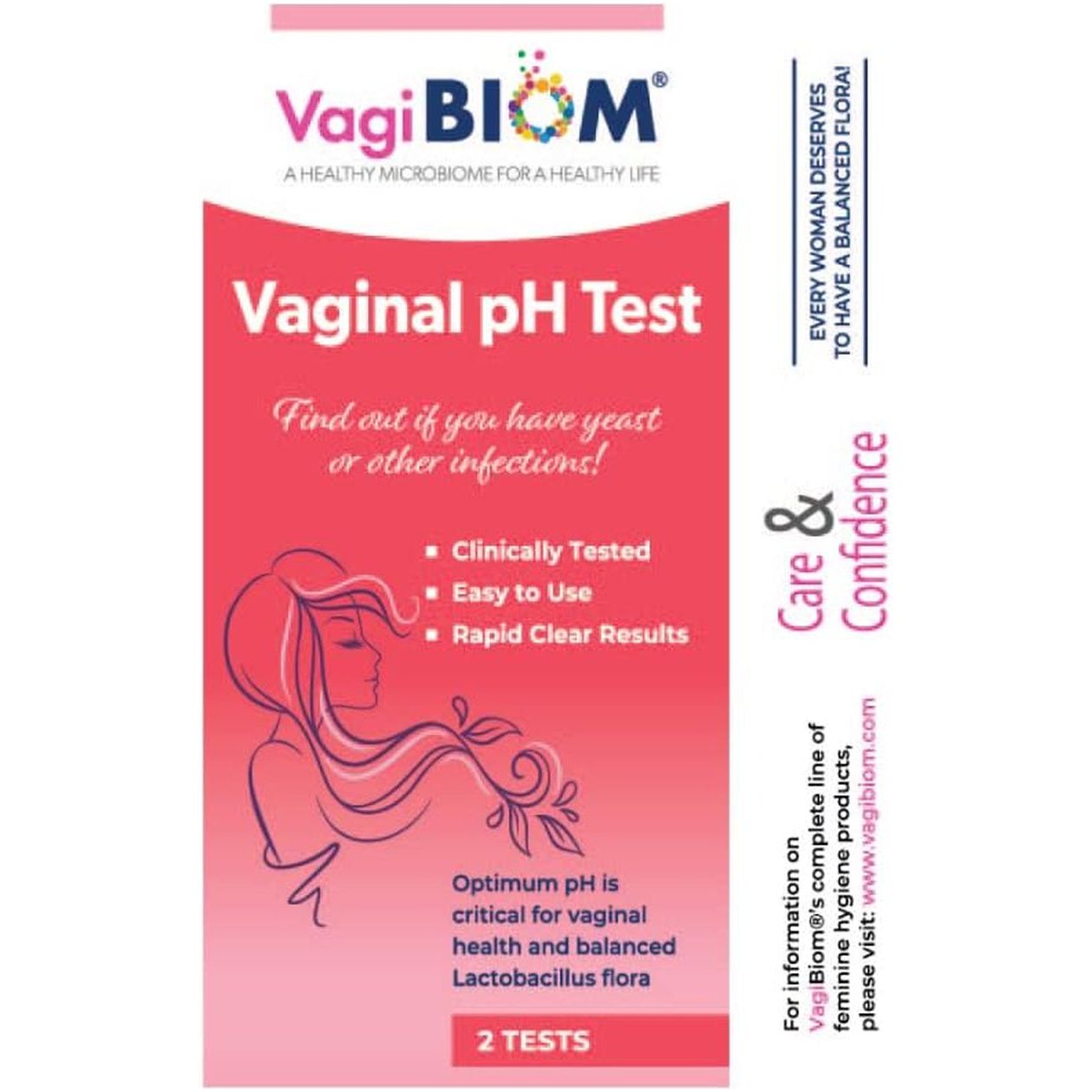 VagiBiom Vaginal pH Tester (2 Test Strips) | At-Home Feminine Health Monitoring