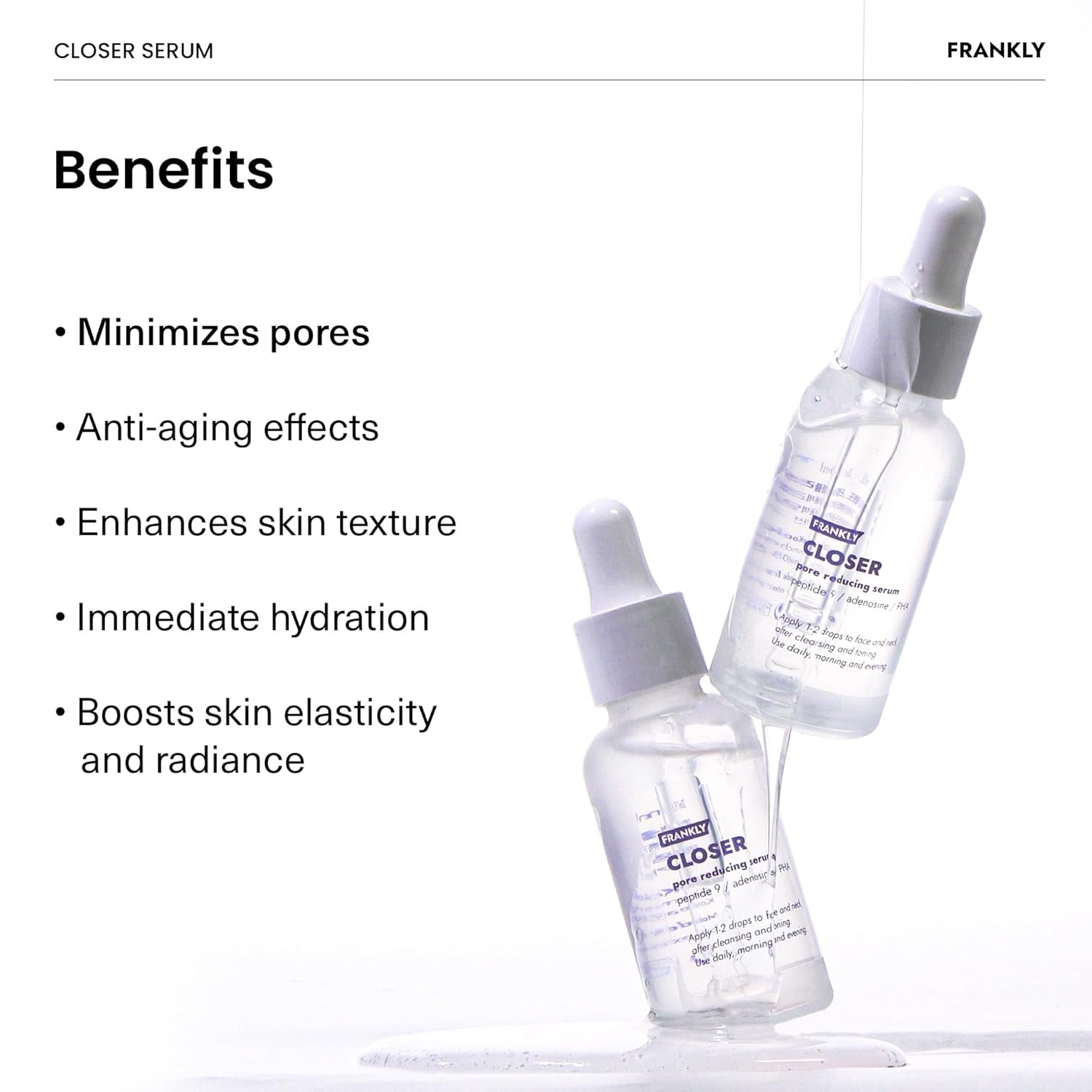 FRANKLY Closer Pore Reducing Serum – 100ml | Pore-Minimizing, Firming & Radiance-Boosting K-Beauty Serum