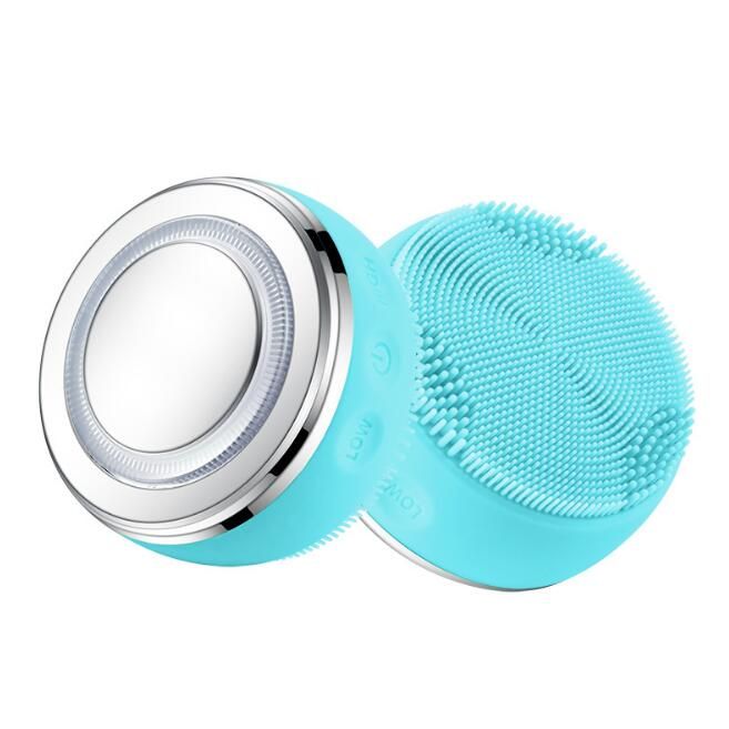 2-in-1 LED Heating Facial Cleansing & Massage Brush – Silicone Sonic Face Cleaner for Deep Pore Cleansing & Skin Rejuvenation