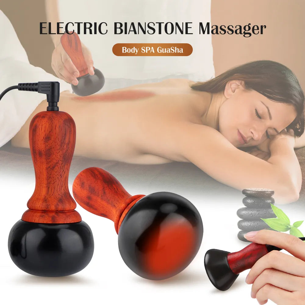 PASTSKY Electric Gua Sha Massager – Heated Bian Stone Body & Facial Scraping Tool for Relaxation, Pain Relief & Skin Rejuvenation