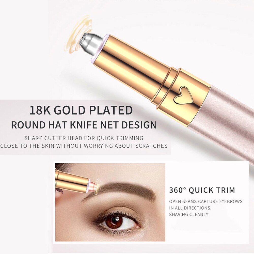 Lipstick Eyebrow Trimmer Pen – Painless Precise Shape