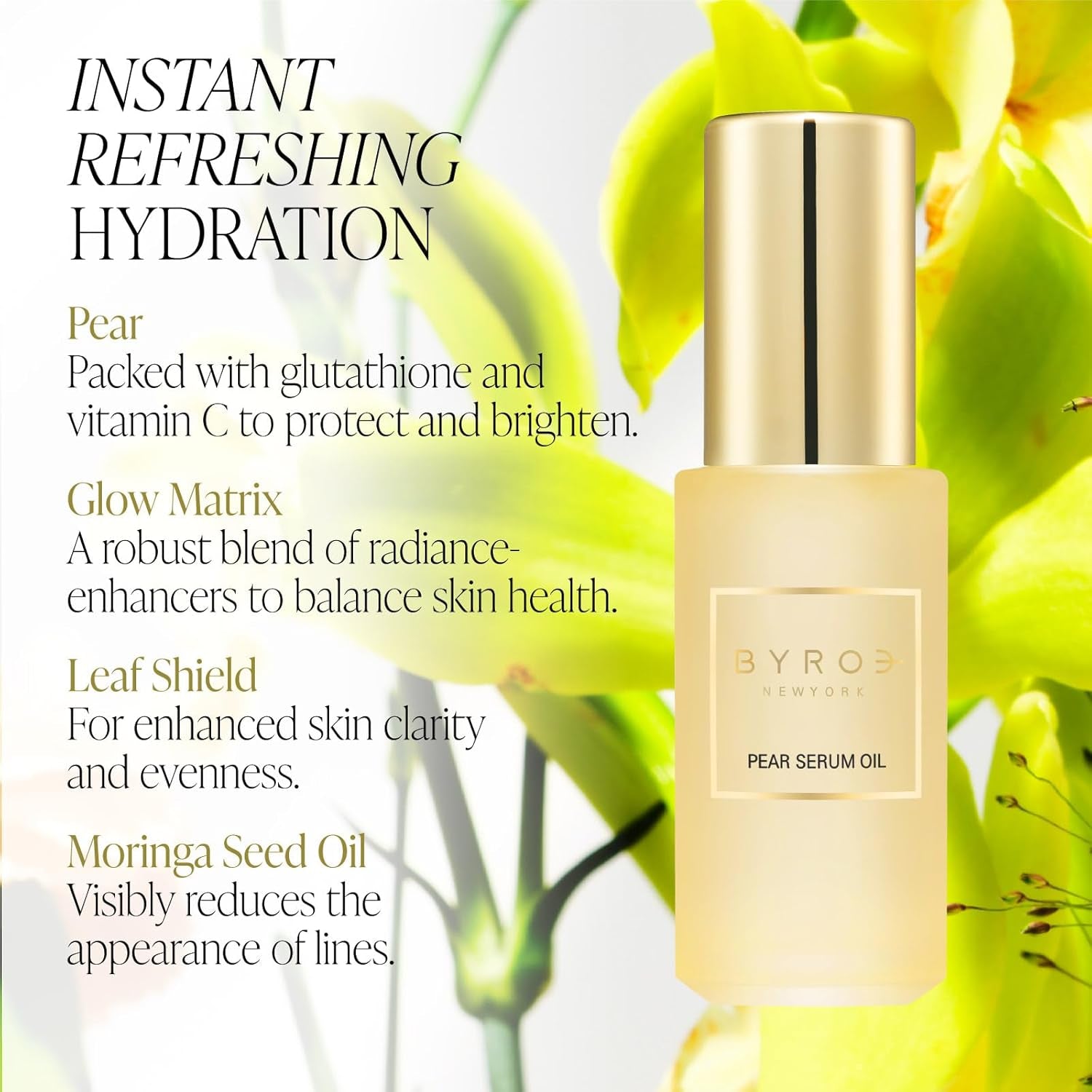 BYROE Pear Serum Oil – 20ml | Brightening, Hydrating & Dewy Glow