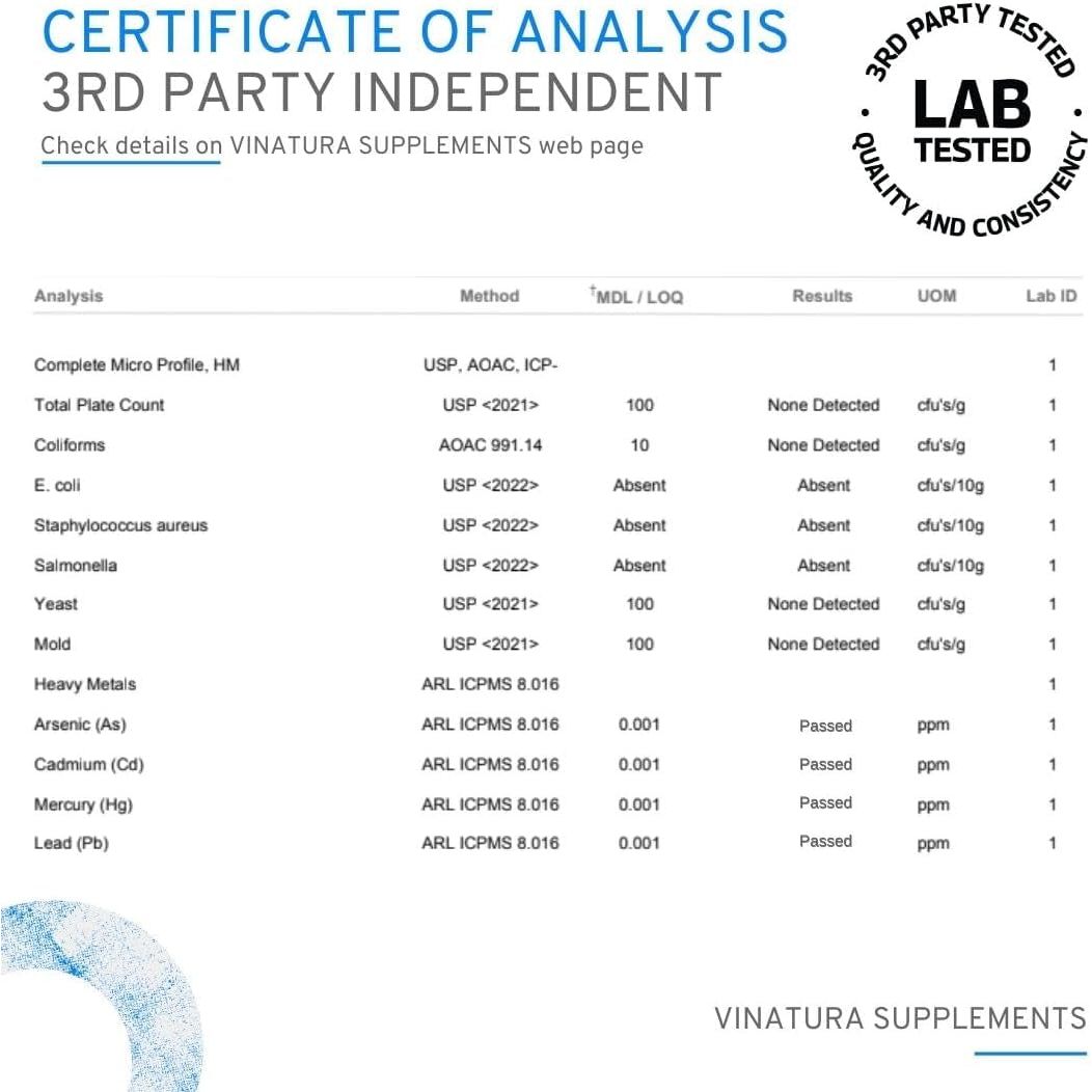VINATURA Urolithin A+ – 500mg, 30 Capsules | Mitochondrial Health & Anti-Aging Cellular Energy Support