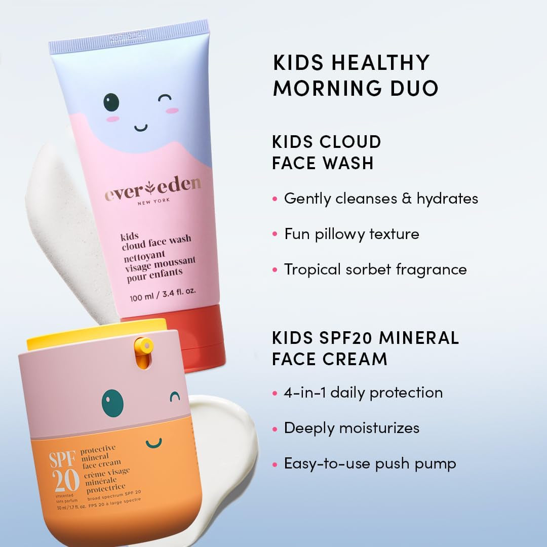 Evereden Protective Mineral Face Cream for Kids – 50ml | 4-in-1 Moisturiser with SPF 20 for Sensitive Skin