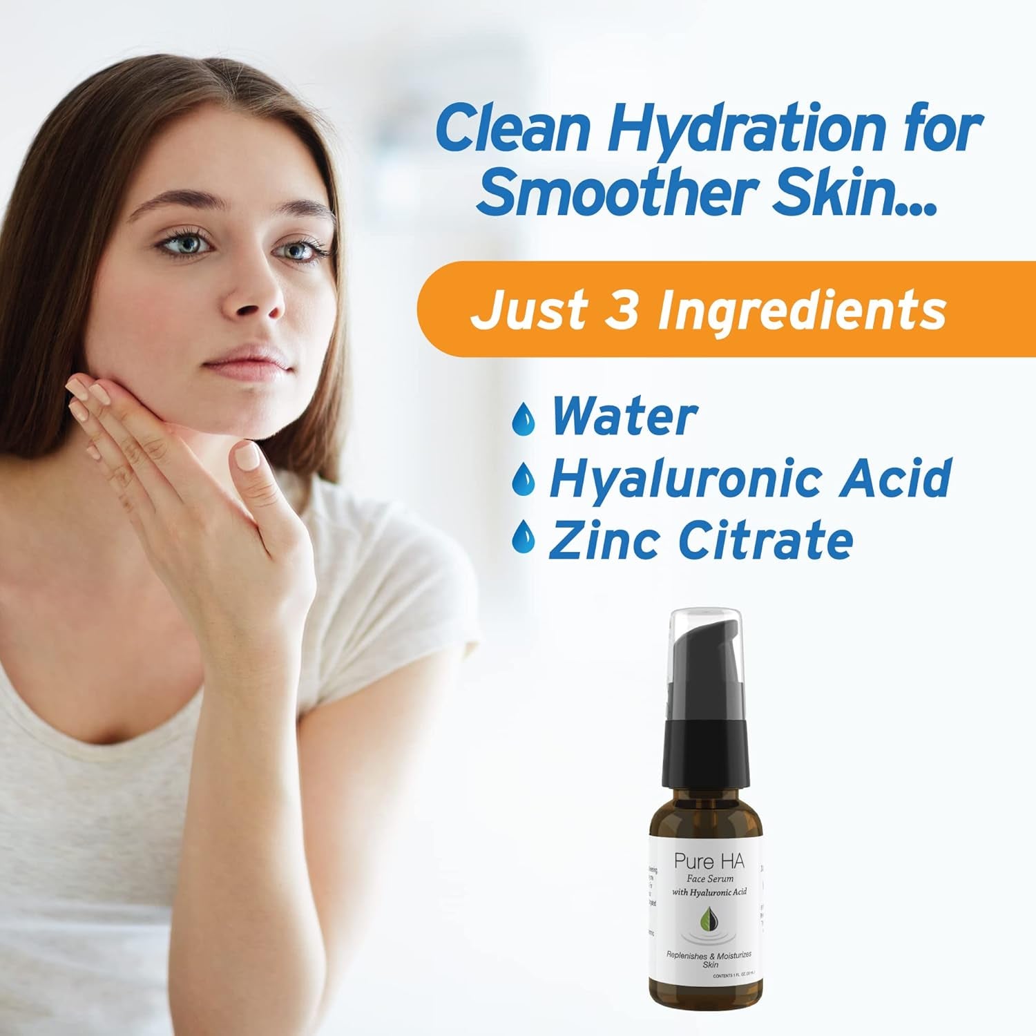 Hyalogic Pure HA Face Serum – 30ml | Ultra-Hydrating Vegan Hyaluronic Acid Moisture Boost