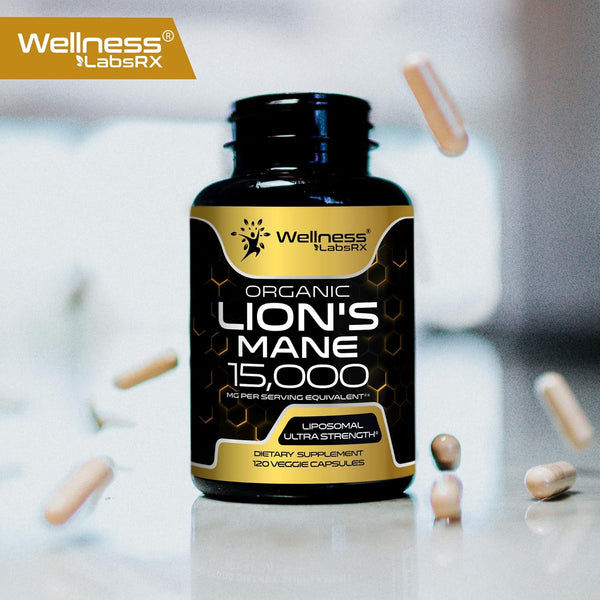 WELLNESS LABSRX Organic Lion's Mane 15,000MG - 120 Capsules