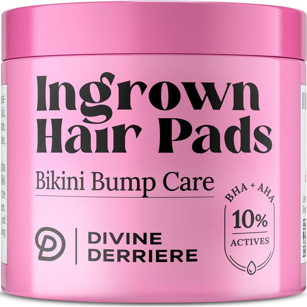 Divine Derriere Ingrown Hair Pads – 50 Pads | Exfoliating Razor Bump & Ingrown Hair Treatment