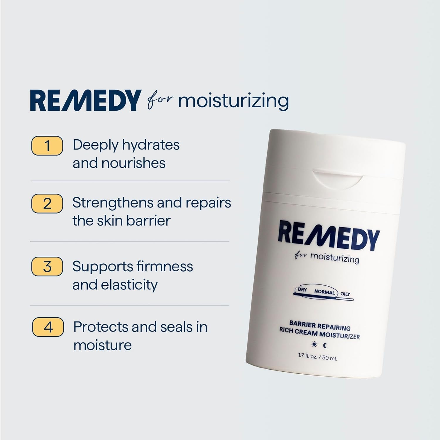 Remedy Science Barrier Repairing Rich Cream Moisturizer – 50ml | Deep Hydration & Skin Barrier Support