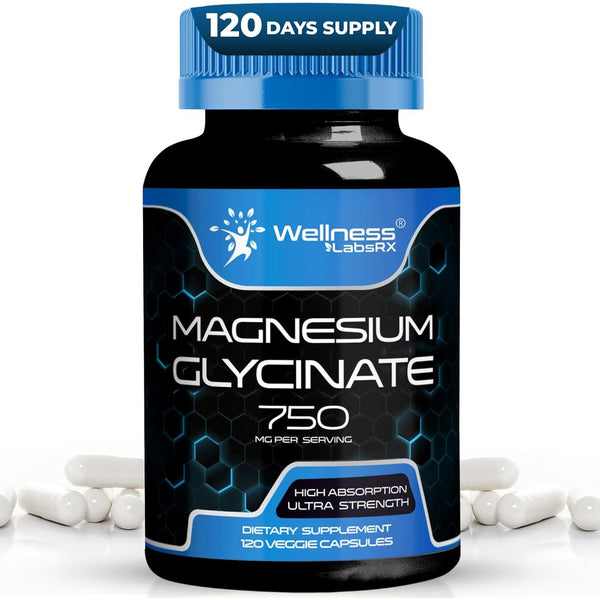 WELLNESS LABSRX Magnesium Glycinate 750MG - 120 Capsules