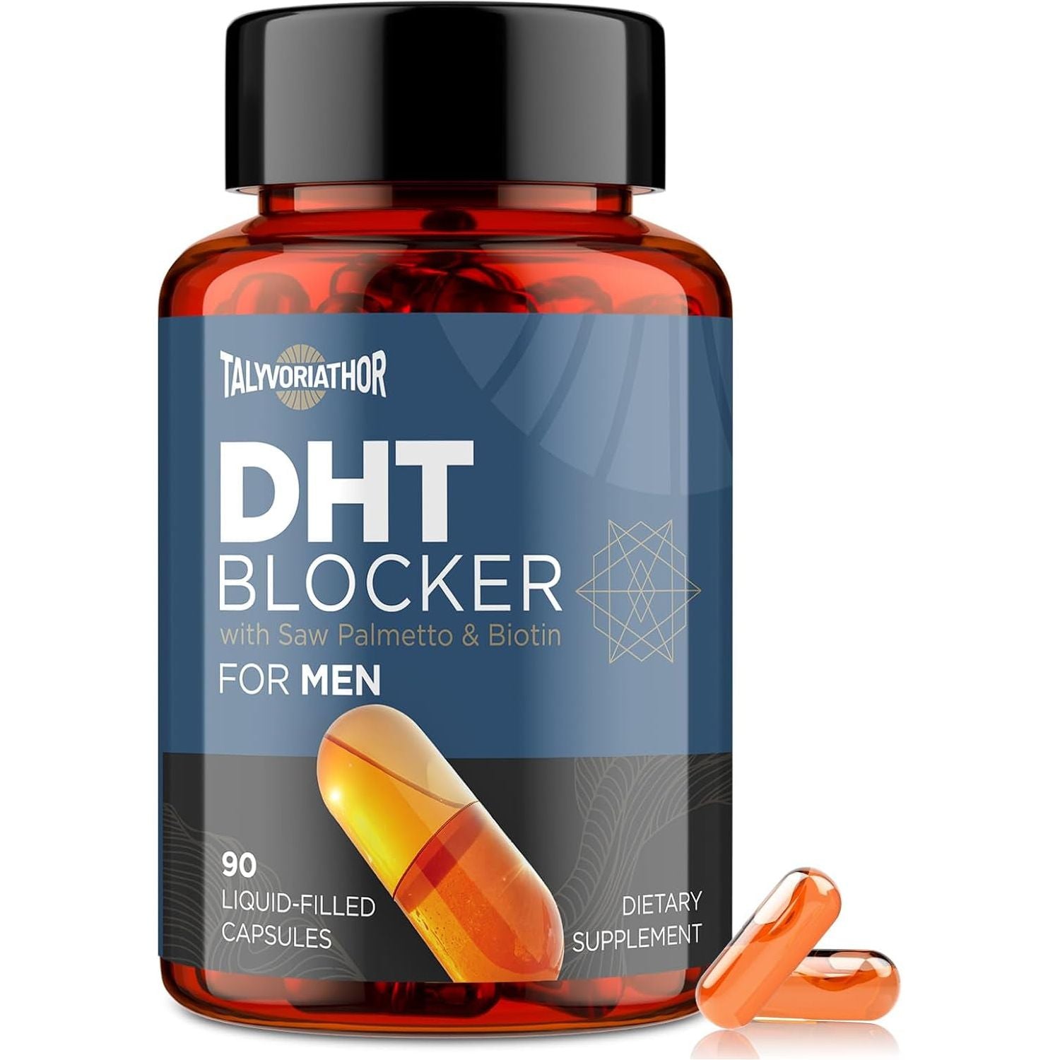 Talyvoriathor DHT Blocker with Saw Palmetto & Biotin for Men – 90 Capsules | Supports Hair Growth, Thicker Hair & Scalp Health