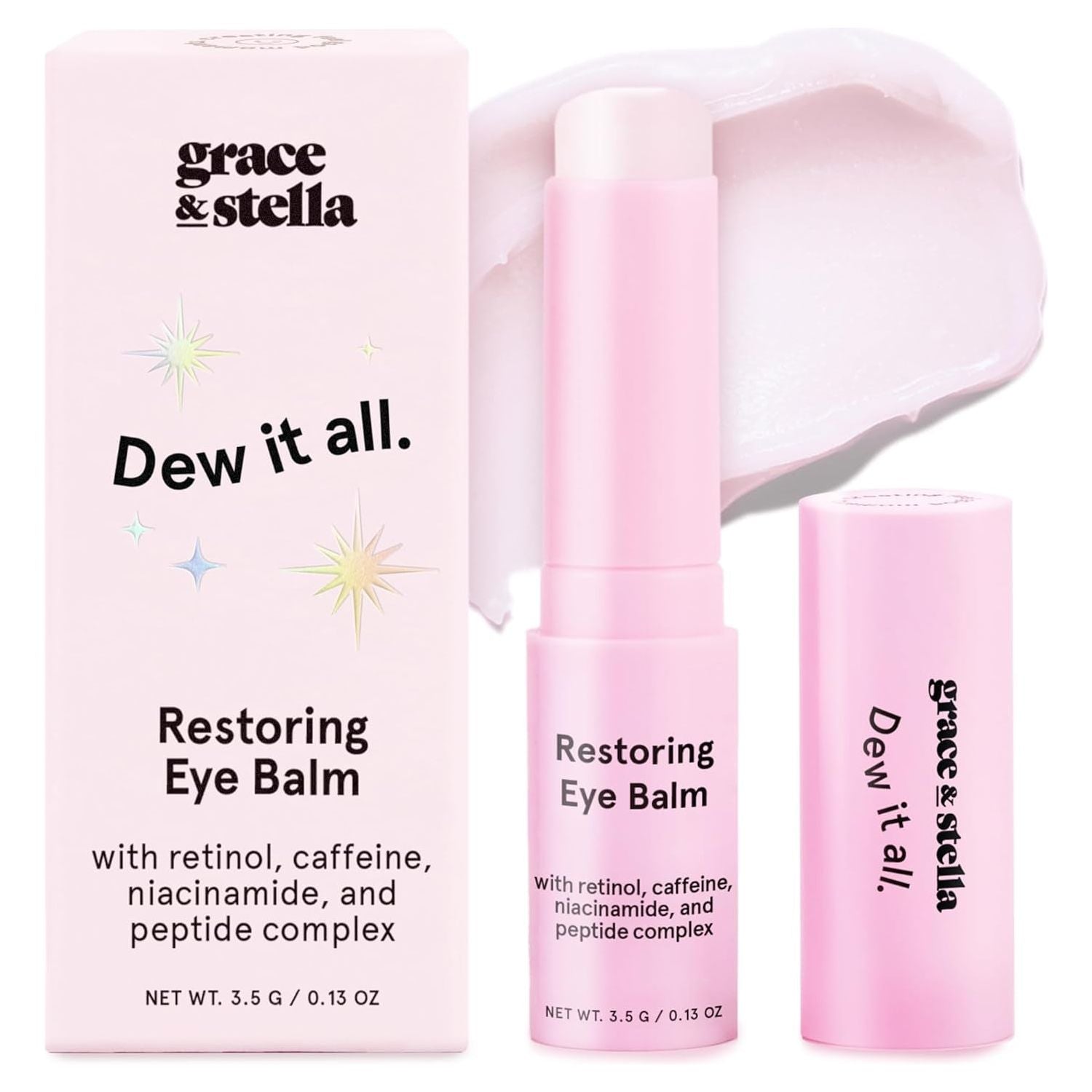 grace & stella Restoring Eye Balm (Retinol & Caffeine) – 3.5g | Brighten, De-Puff & Smooth Fine Lines On-the-Go