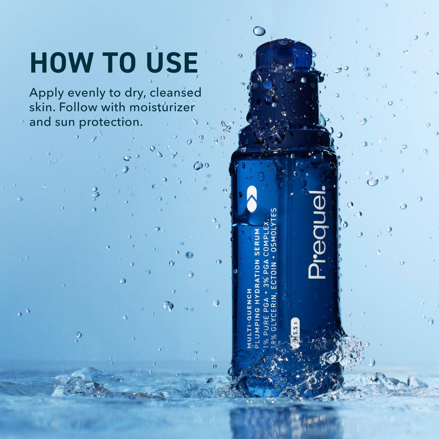 Prequel Multi-Quench Plumping Hydration Serum – 50ml | 48-Hour Deep Hydration with Polyglutamic Acid & Glycerin