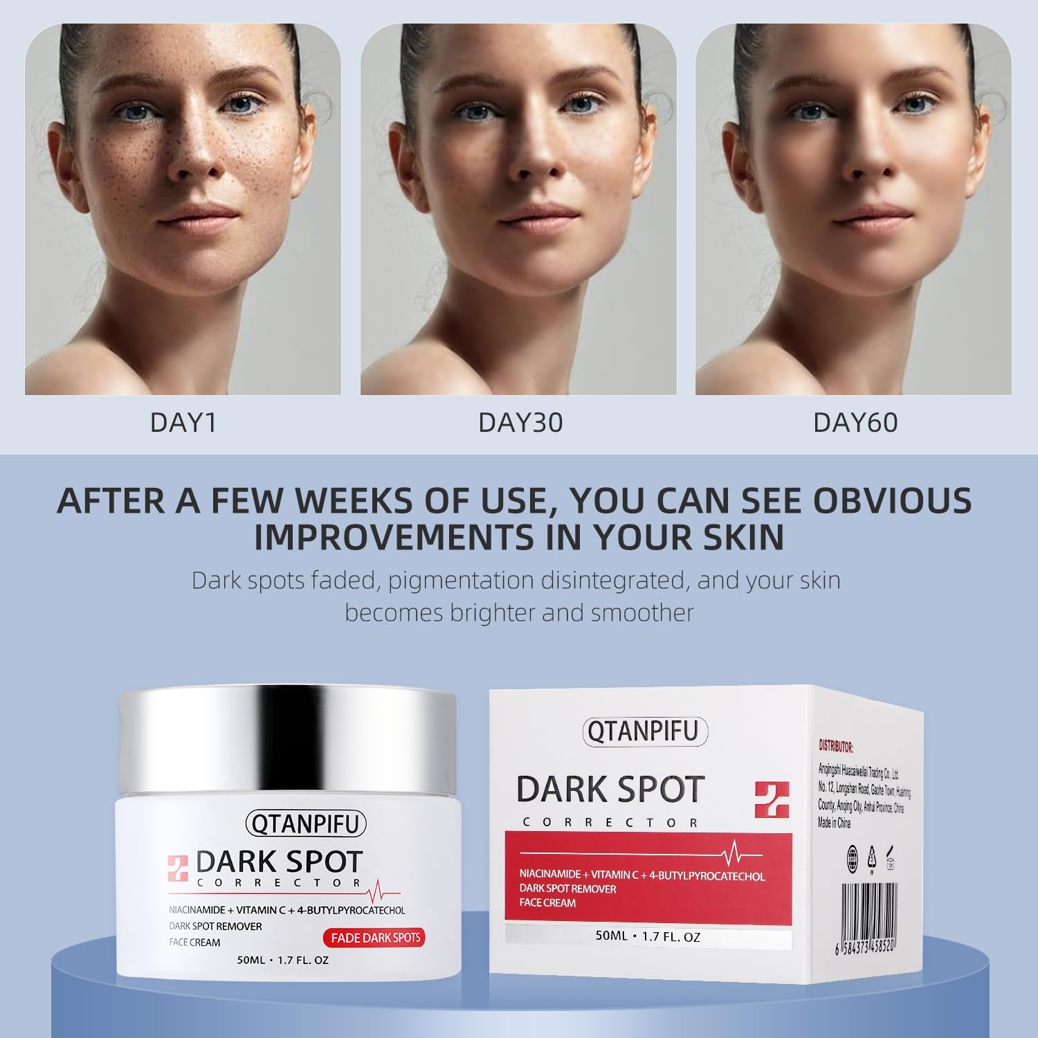 QTANPIFU Dark Spot Corrector – 50ml | Brightens Pigmentation, Sun Spots & Uneven Skin Tone