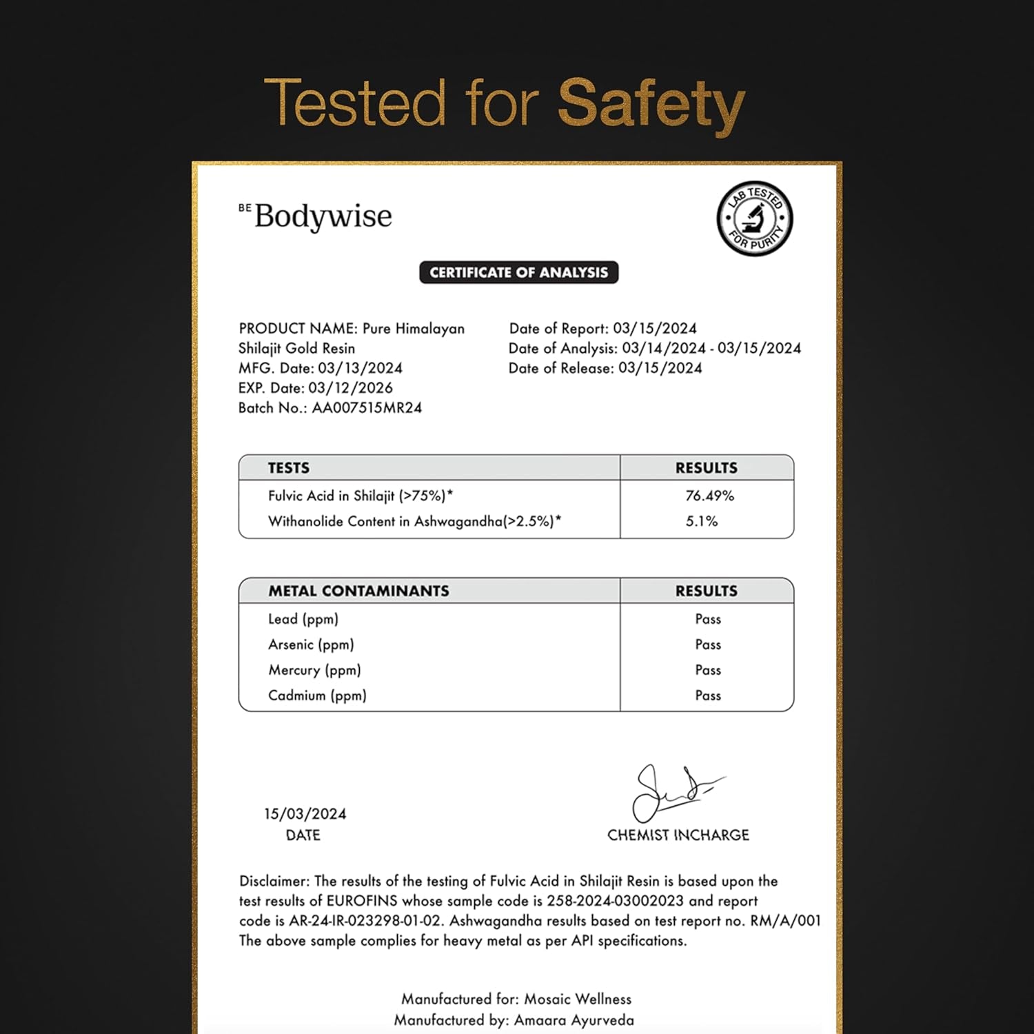 Be Bodywise Pure Himalayan Shilajit Gold Gummies – 120 Gummies (480g) | Boost Energy, Strength & Testosterone Naturally