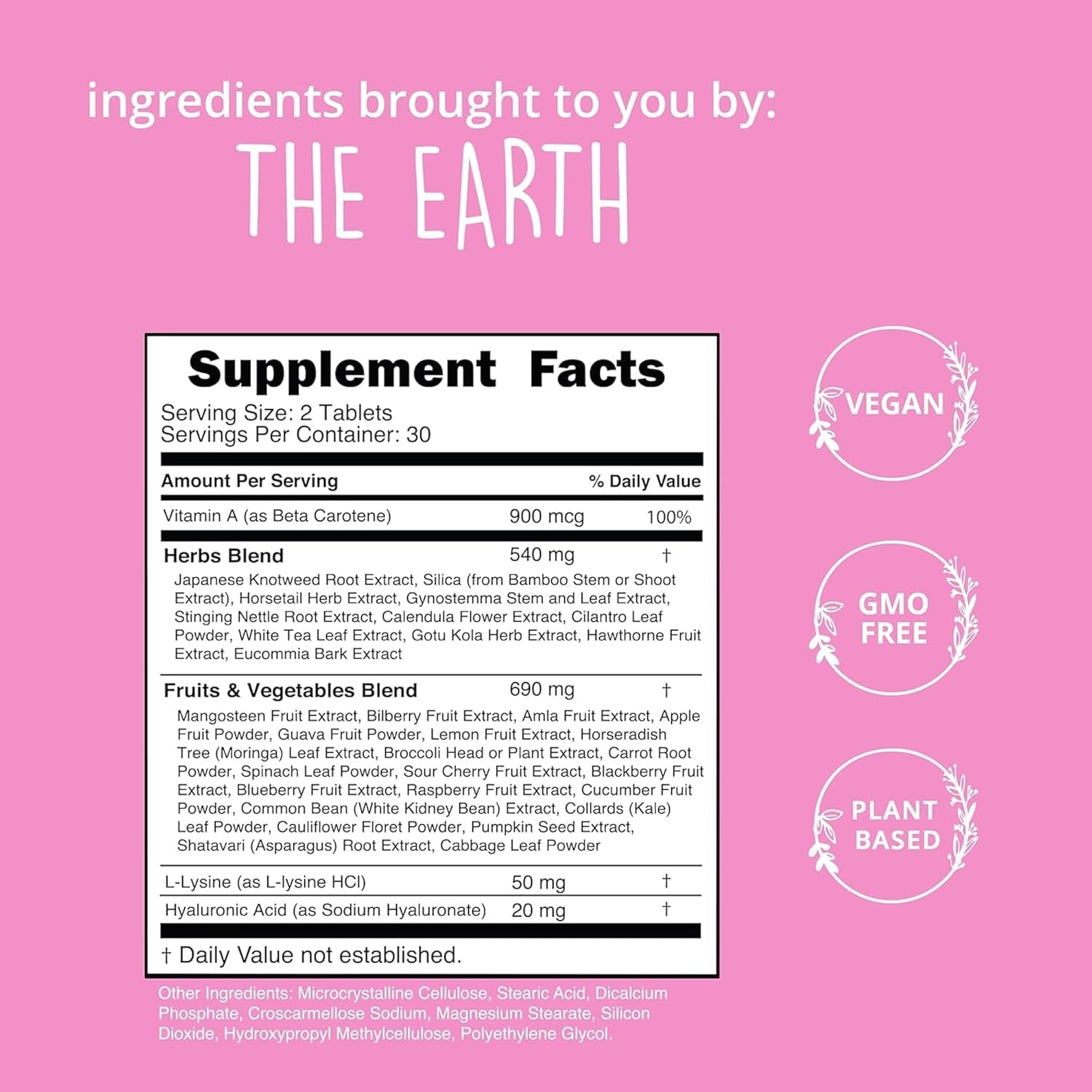 Happy Healthy Hippie Vegan Collagen Builder – 60 Tablets | Plant-Based Support for Radiant Skin, Hair & Nails