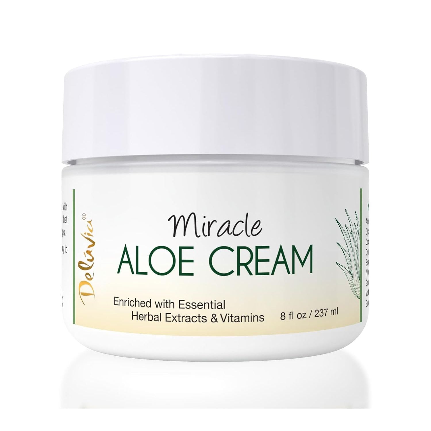 DELÚVIA Miracle Aloe Cream – 237ml | Soothing Aloe Vera Moisturizer for Face & Body