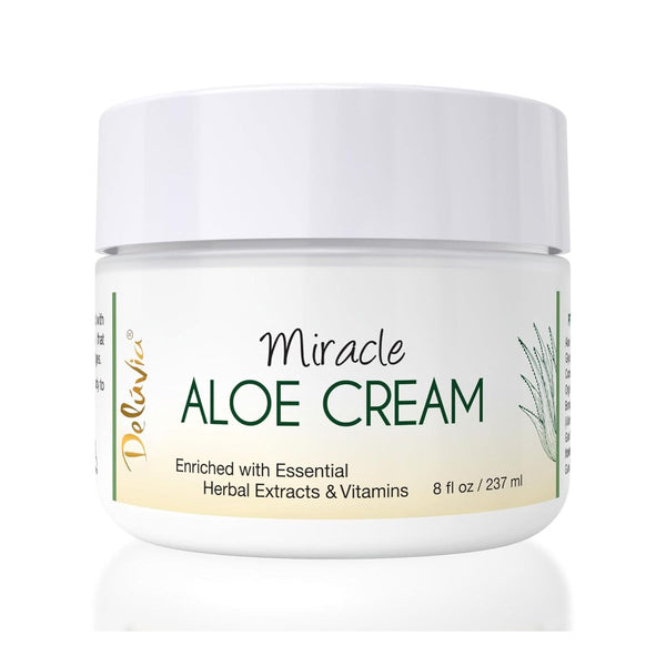 DELÚVIA Miracle Aloe Cream – 237ml | Soothing Aloe Vera Moisturizer for Face & Body