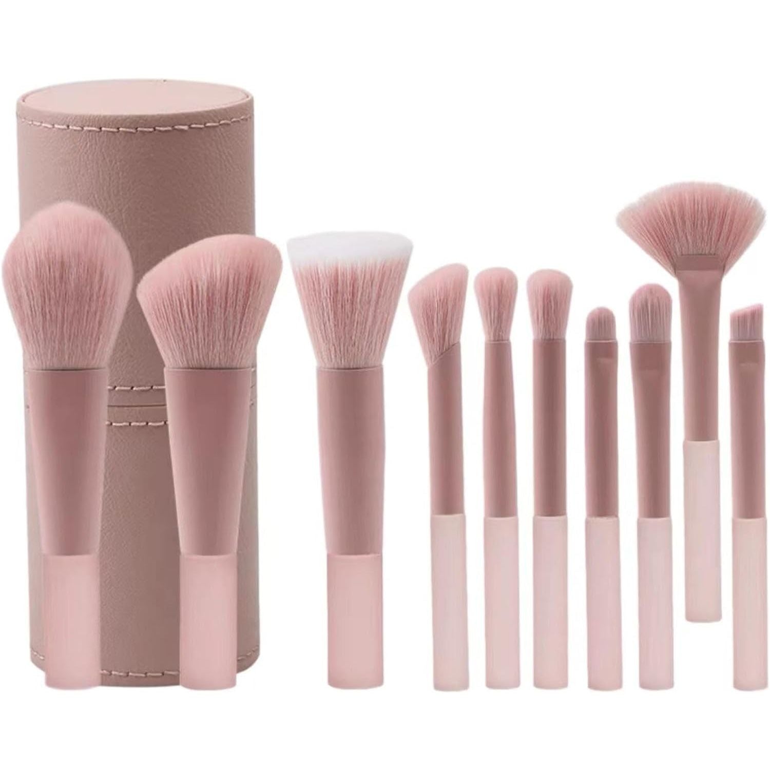 GHDANVZOQ 10-Piece Peach Powder Portable Makeup Brush Set