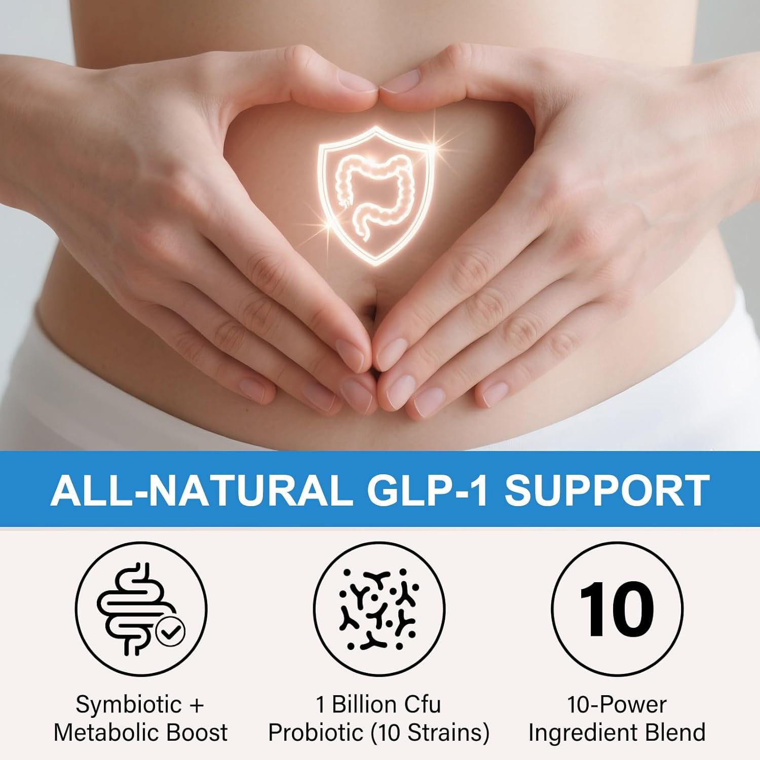 GLP-1 Supplement for Women and Men, Hunger & Metabolism Support - Support GLP1 Naturally, with Prebiotic & Probiotic Blend (90 Capsules)