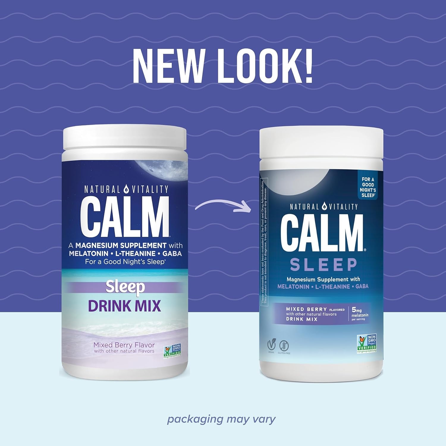 Natural Vitality Calm Sleep Magnesium Supplement – 453g (Mixed Berry) | With Melatonin, L-Theanine & GABA for Deep Relaxation & Restful Sleep