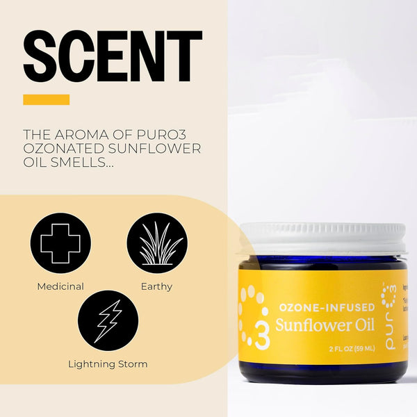 PurO3 Ozone-Infused Sunflower Oil – 59ml | Ultra-Pure, Fully Ozonated Skincare