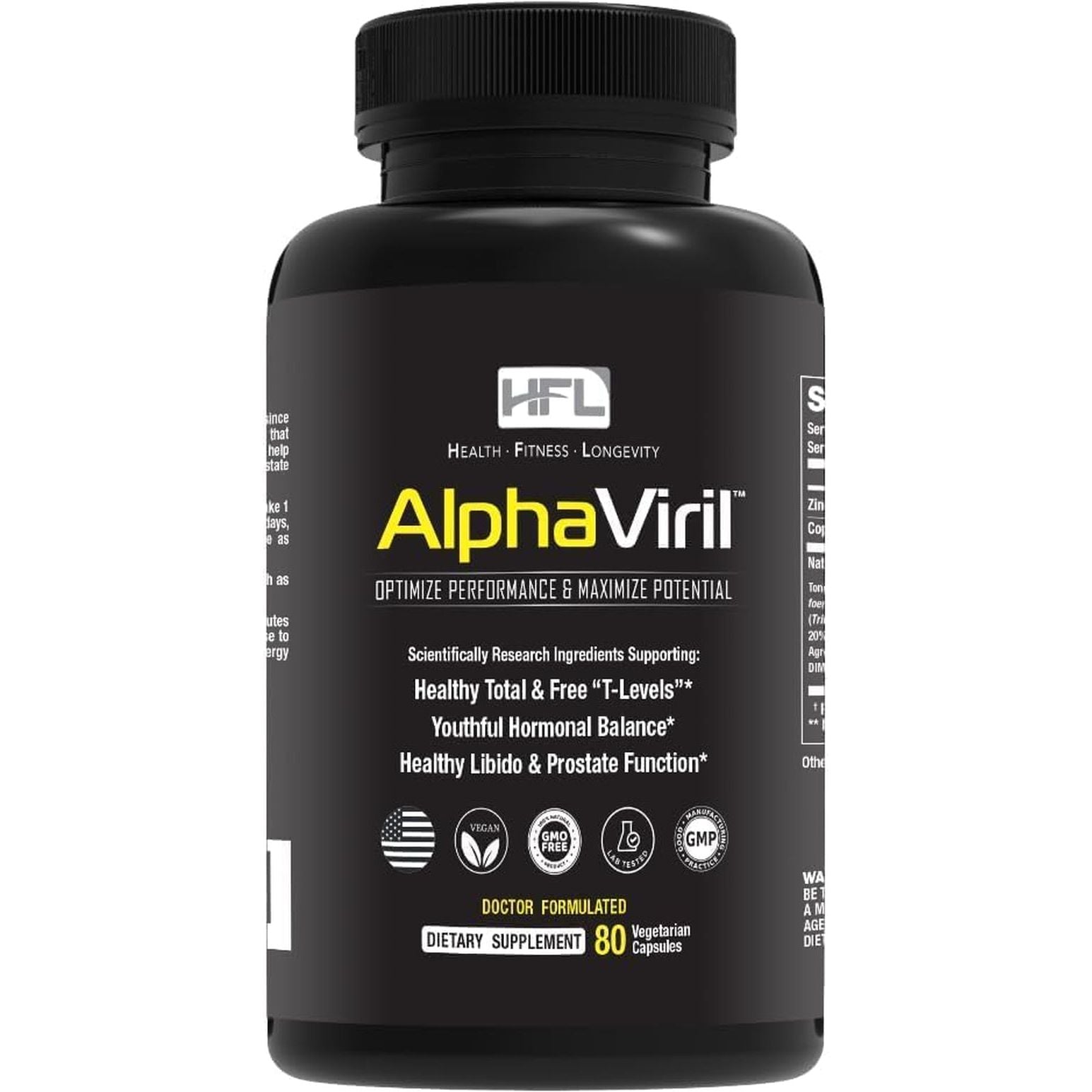 AlphaViril by Dr. Sam Robbins – 80 Capsules | Natural Testosterone Booster for Energy, Libido & Muscle Strength
