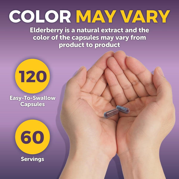 Viva Naturals Elderberry, Vitamin C + Zinc – 5-in-1 Immune Support, 120 Capsules