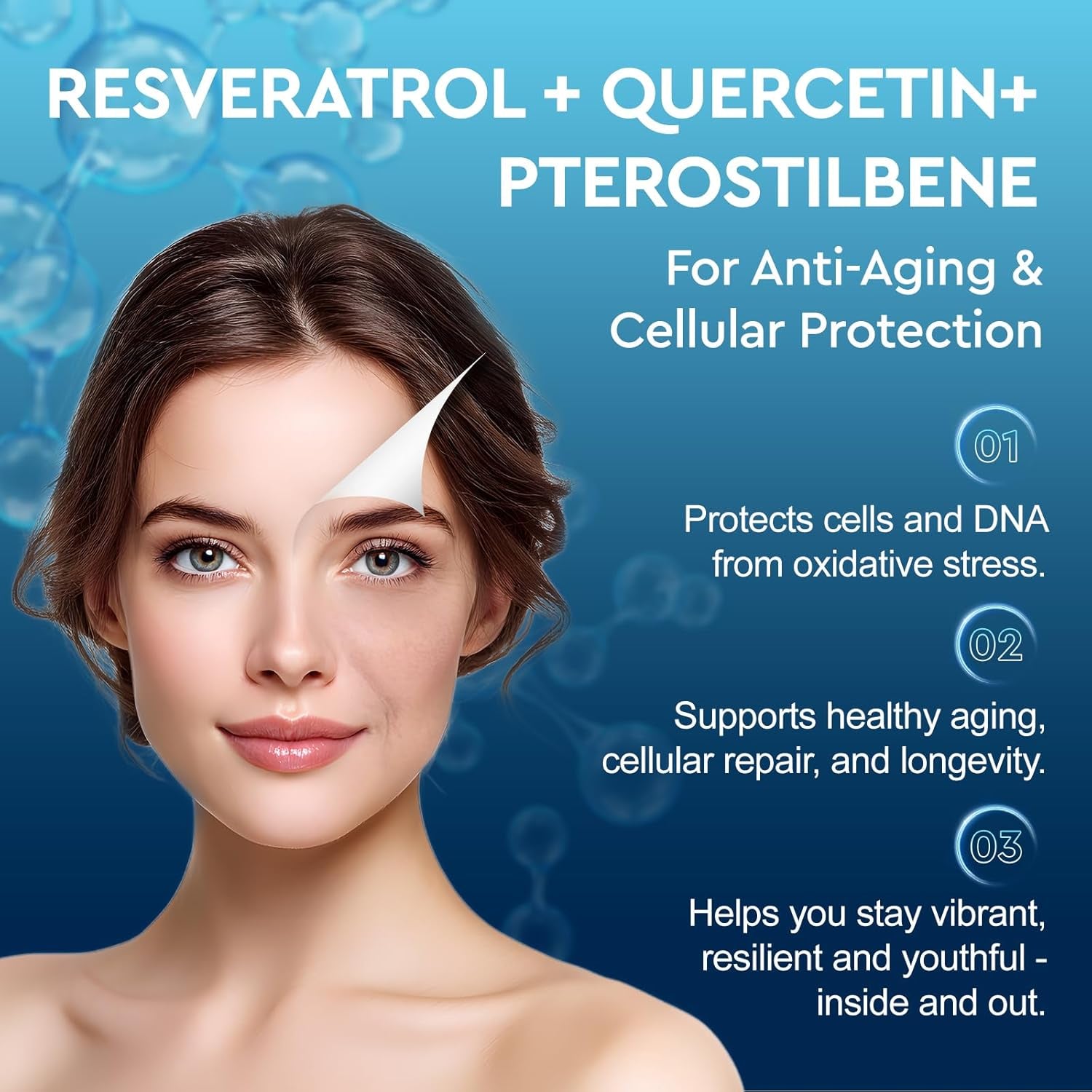 Liposomal NAD+ Liquid Supplement, Nad Resveratrol Supplement for Women & Men, Nicotinamide Riboside with PQQ, Coq10, Quercetin for Anti-Aging, Brain, Cellular Energy Health, Strawberry Flavor, 2 Fl Oz