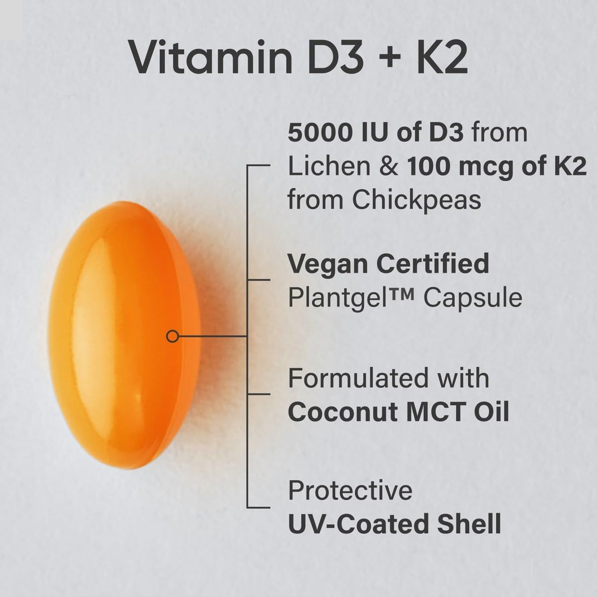 Sports Research® D3 + K2 – 120 Veggie Softgels | Bone Strength & Immune Support, Vegan Formula