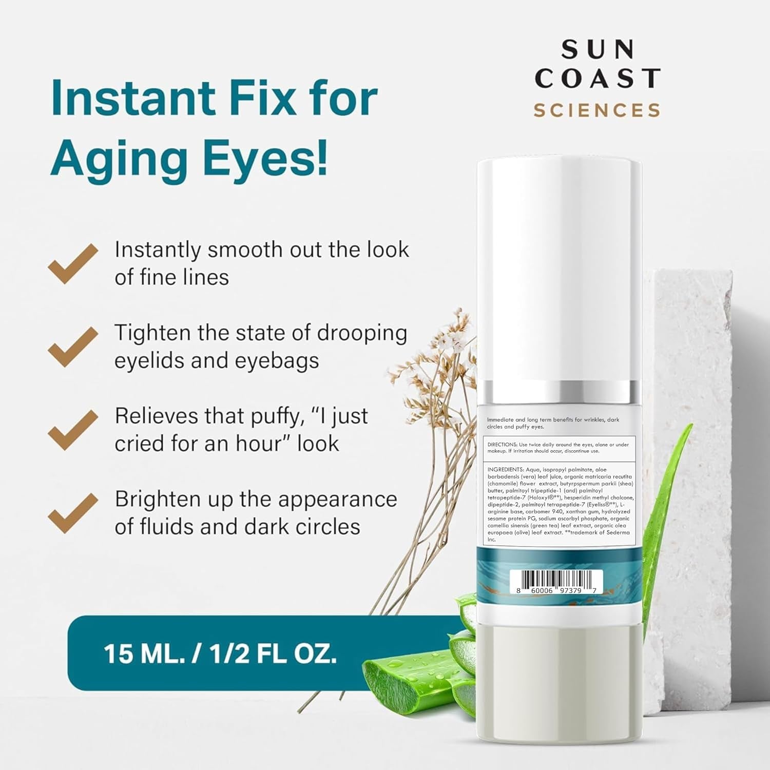 Sun Coast Sciences Complete Eye Serum – 15ml | All-In-One Eye Gel