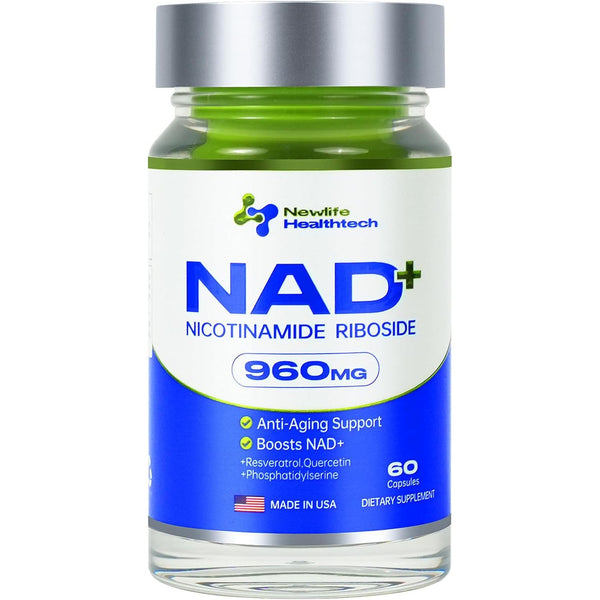 Newlife Healthtech NAD+ Supplement – 60 Capsules | Advanced Cellular Energy & Anti-Aging Support – 960mg per Serving