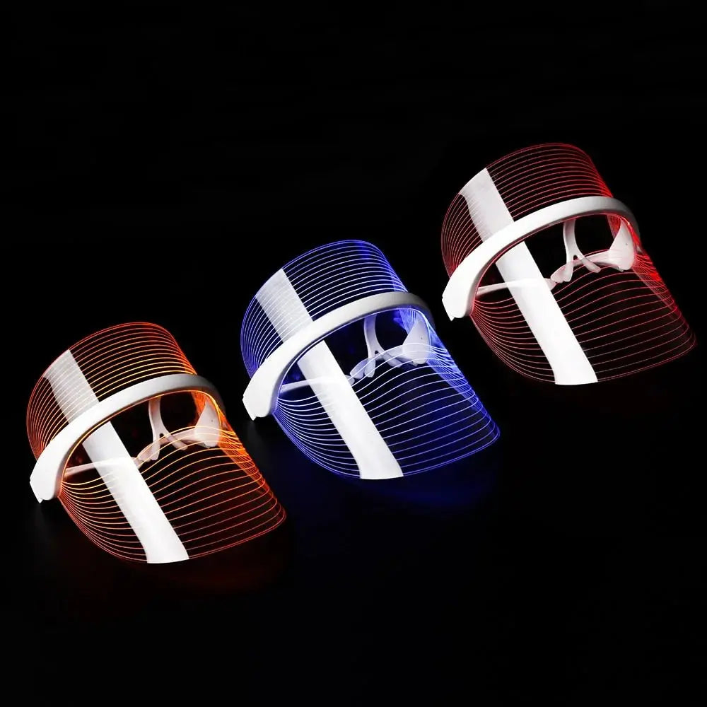 3 Colors LED Light Anti - aging Therapy Face Mask - Glam Global UK