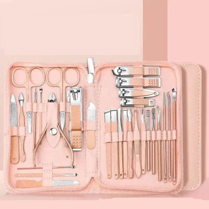 30 - in - 1 Nail Care Set – Professional Stainless Steel Manicure &amp; Pedicure Kit for Healthy, Beautiful Nails - Glam Global UKGlam Global UK