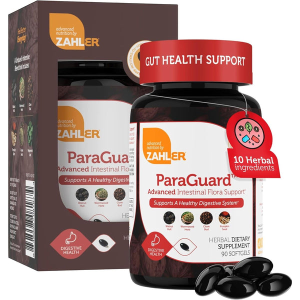 Zahler ParaGuard Advanced Intestinal Flora Support – 90 Softgels | Herbal Gut Cleanse & Digestive Detox