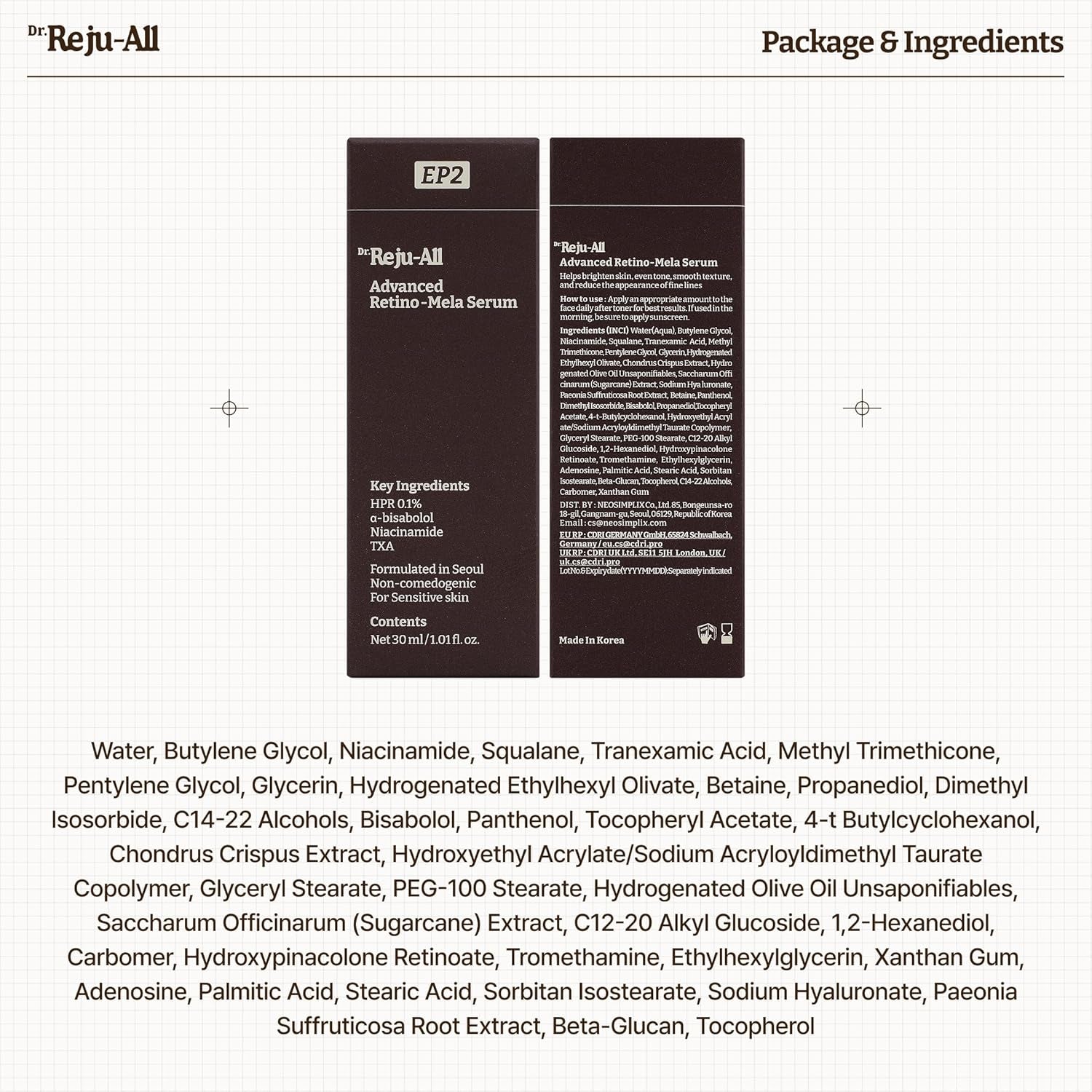 Dr.Reju-All Advanced Retino-Mela Serum – 30ml | Fade Dark Spots, Smooth Wrinkles & Brighten Skin Tone