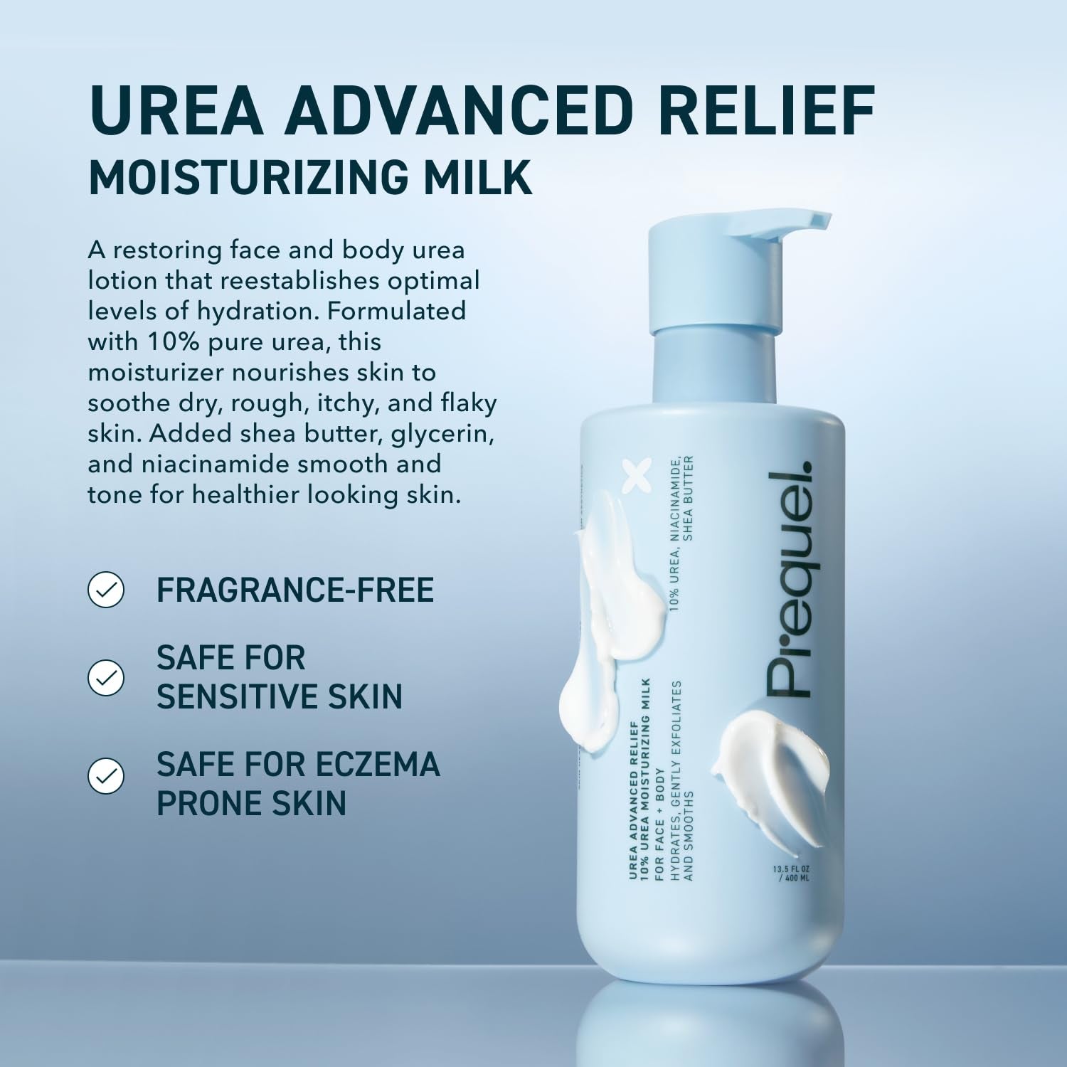 Prequel Urea Advanced Relief | 10% Urea Moisturizing Milk – 400ml (Pack of 2)
