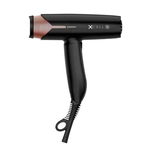 Gamma+ XCell S Hair Dryer – Black | Ultra-Lightweight, 120,000 RPM Professional Dryer with AI Heat Control & Ionic Technology