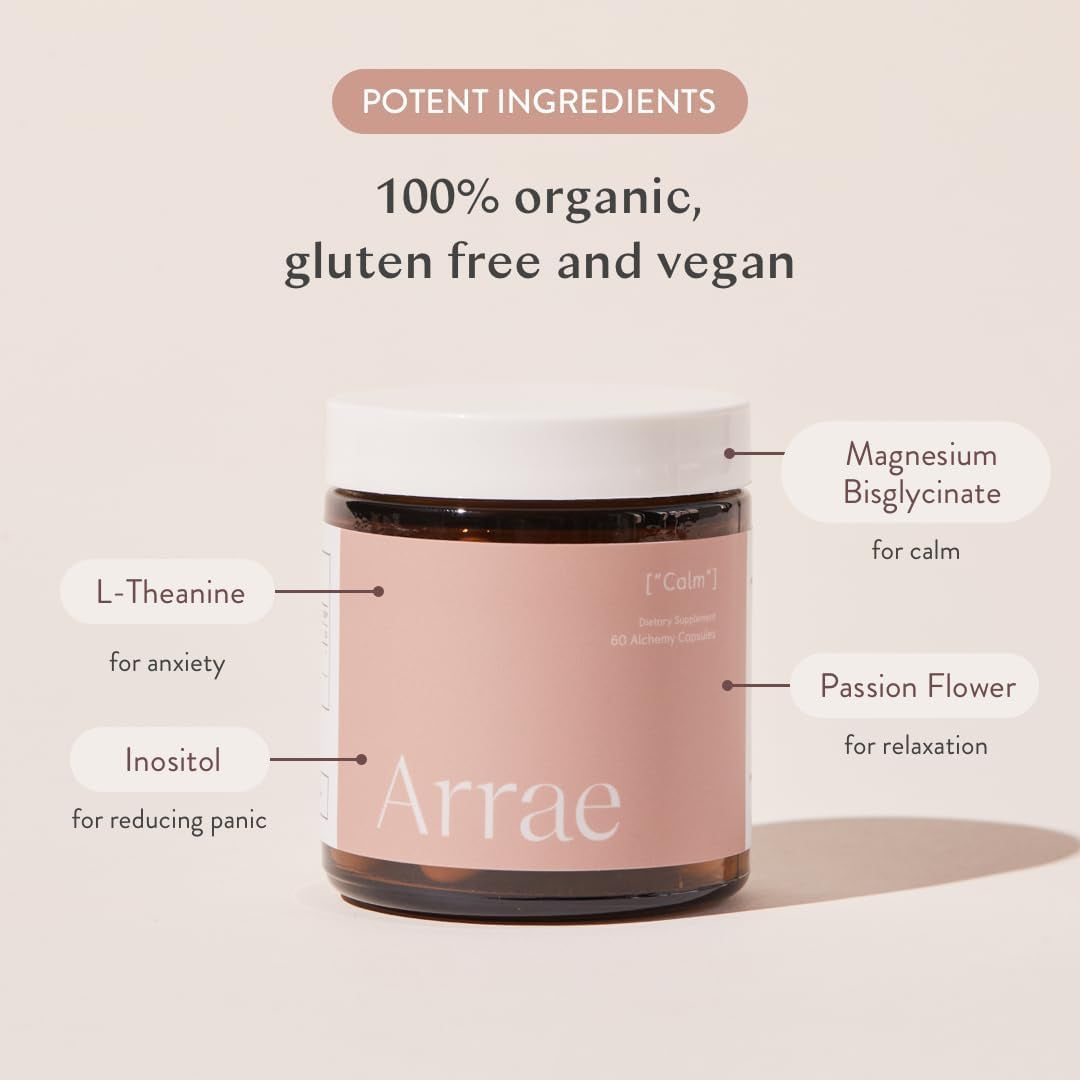 Calm Cortisol Manager - 60 Stress & Panic Relief Capsules - Mood Support Supplement W/L-Theanine, Inositol, Passionflower, & Magnesium to Help You Feel Zen