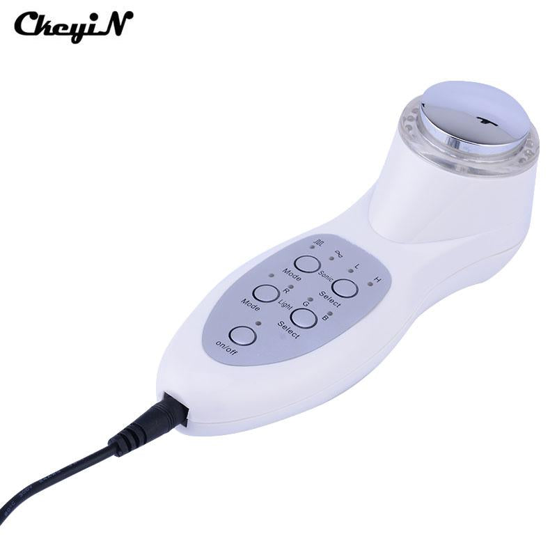 Portable 7-Color LED Photon Facial Spa Device – Ultrasonic Deep Cleaning & Skin Rejuvenation