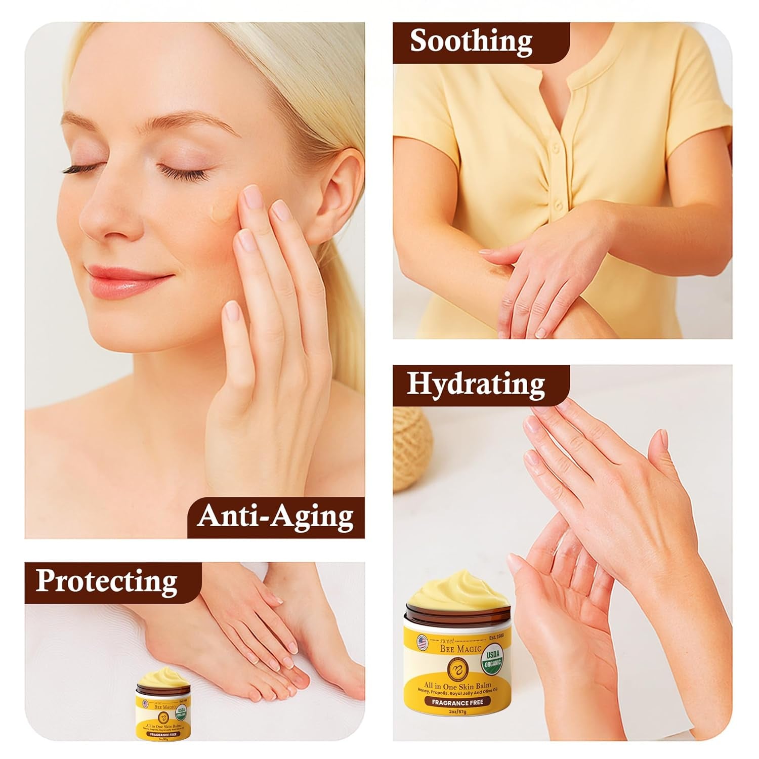 Sweet Bee Naturals Sweet Bee Magic All in One Skin Balm – 57g | Organic Honey Infused