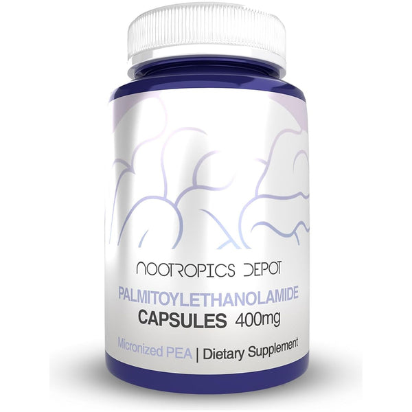 Nootropics Depot Palmitoylethanolamide Capsules 400mg – 180 Capsules | Natural Discomfort & Nerve Support