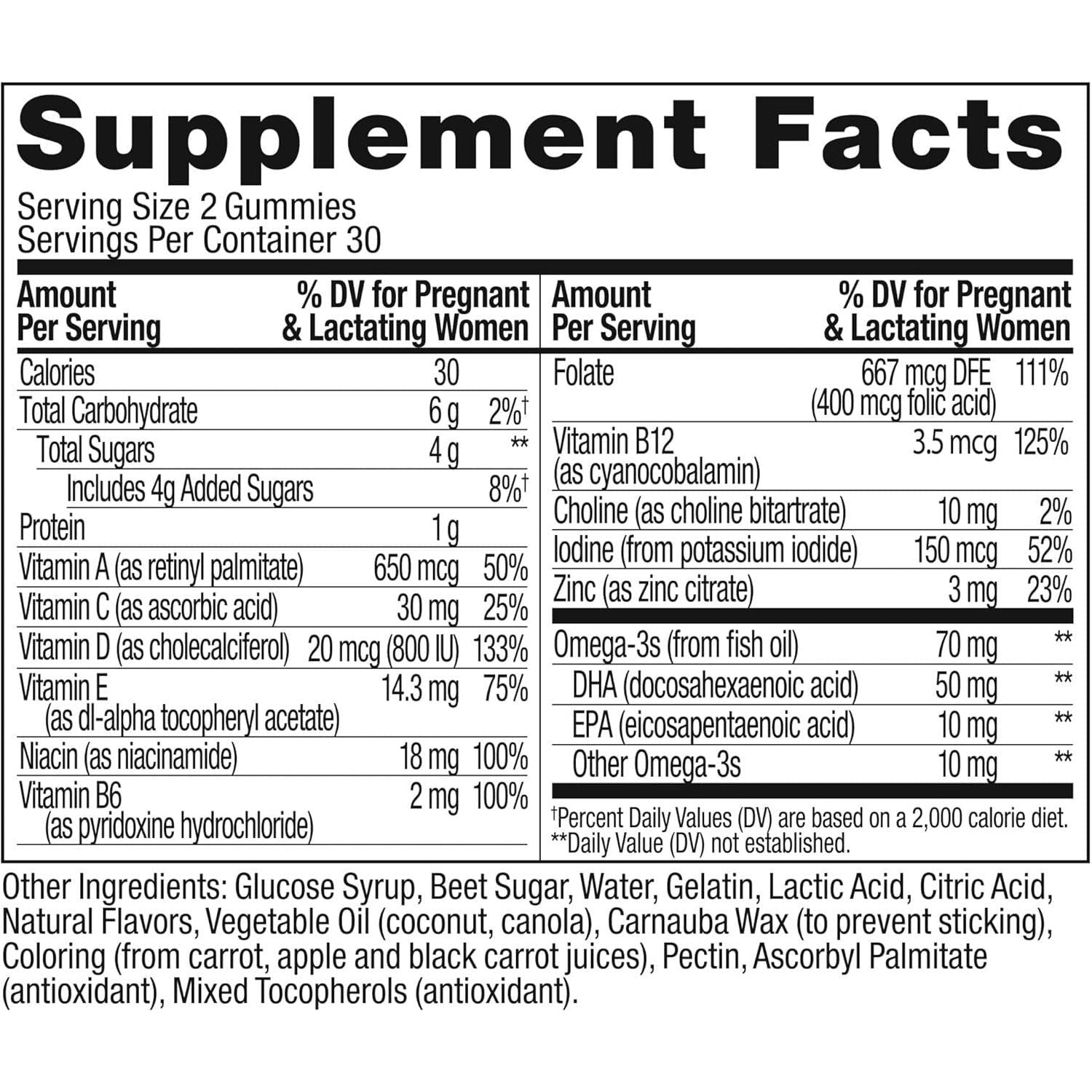 the Essential Prenatal Gummy Multivitamin, 30 Day Supply ( Gummies), Sweet, Folic Acid, Vitamin D, Omega 3 DHA, Chewable Supplement, White Citrus, 60 Count (Pack of 1)