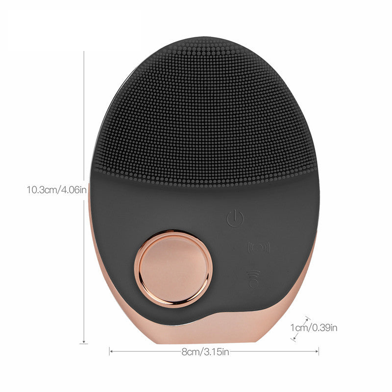 Multifunction Photon Therapy Facial Cleansing Brush – Waterproof Silicone Face Cleaner with Red, Blue & Green LED Light