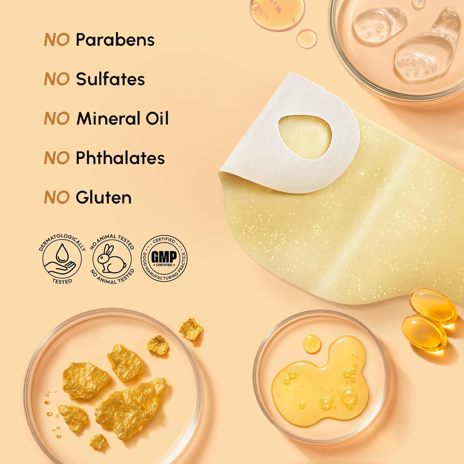 MAREE Chin Lifting Mask with 24K Gold & Collagen - 5 Masks