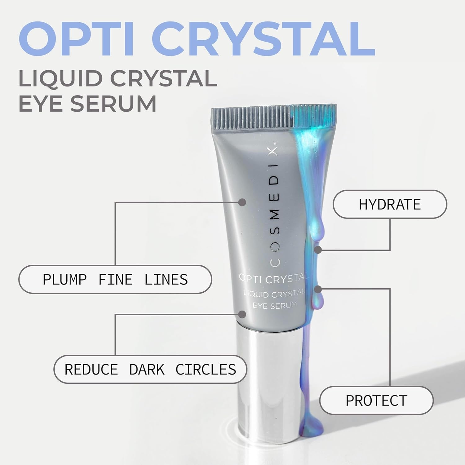 COSMEDIX Opti Crystal Liquid Crystal Eye Serum – 7g | Brightens, Firms & Reduces Dark Circles