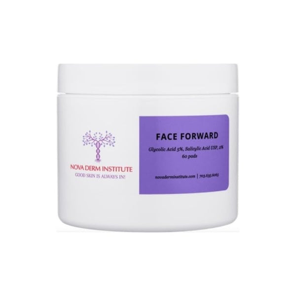 NOVA DERM INSTITUTE Face Forward Exfoliating Cotton Pads – 60 Pads | Daily Resurfacing & Pore-Refining Toner Pads